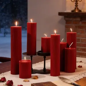 Wine Red French Vintage Soy Wax Aromatherapy Candle Romantic Wedding Candle Household Candlestick Candle