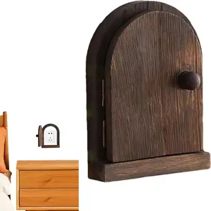 Wooden Power Socket Cover, Deep, Dustproof Decorative Plug, Back Adhesive Installation, Includes 6 Traceless Glue, Home Decoration