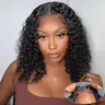 Curly Bob Wigs Glueless Bob Hair Wig Human Hair Ready To Wear Pre Cut Lace Wig 5x5 Lace Closure 13x4 Lace Front Curly Wigs for Women Human Hair