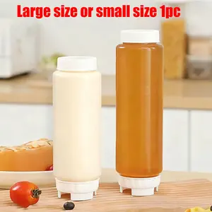 17oz Inverted Squeeze Bottle, Refills for Salad Dressings & Tomato Sauce, Self-Sealing Kitchen Oil Bottles, Household Seasoning Containers, Syrup Dispenser, Kitchenware