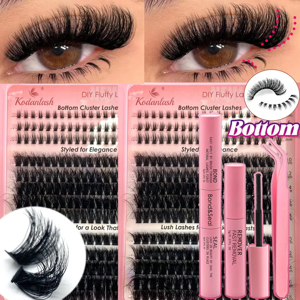 D Curl 100D+120D+5-7mm Bottom Cluster Lashes, 3D Thick Lash Clusters, 10-18mm Faux Mink Eyelash Clusters, DIY Lashes, 5-7mm Bottom Lashes DIY Cluster Eyelash Tray, Eyelash Extensions, Mixed Lengths, Cluster False Eyelashes