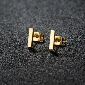1 Pair Minimalist Rectangle Geometric Stud Earrings For Men