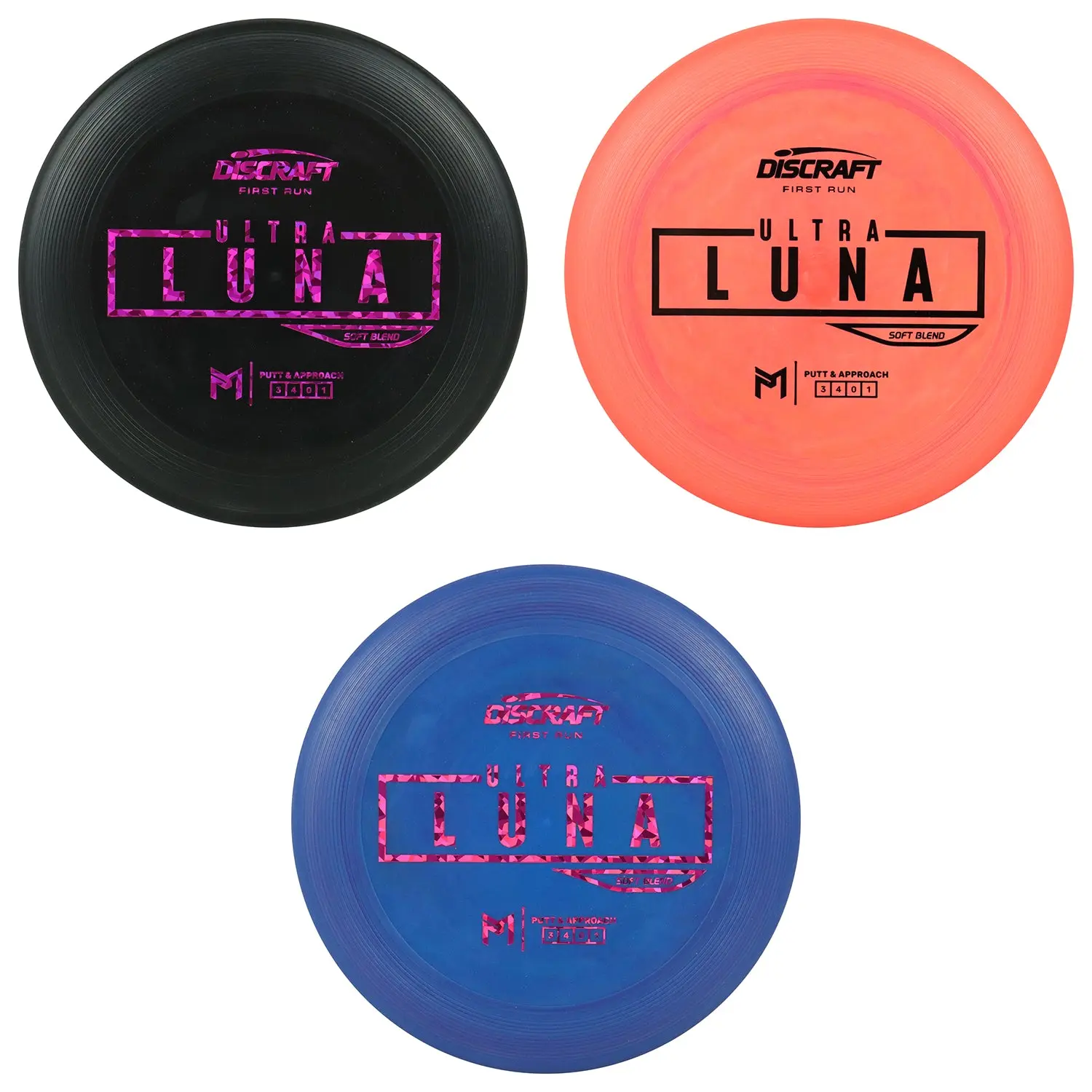 Discraft Disc Golf First Run Paul McBeth Putter Line Soft UltraLuna Putt and Approach 3/4/0/1 - Choose Exact Disc