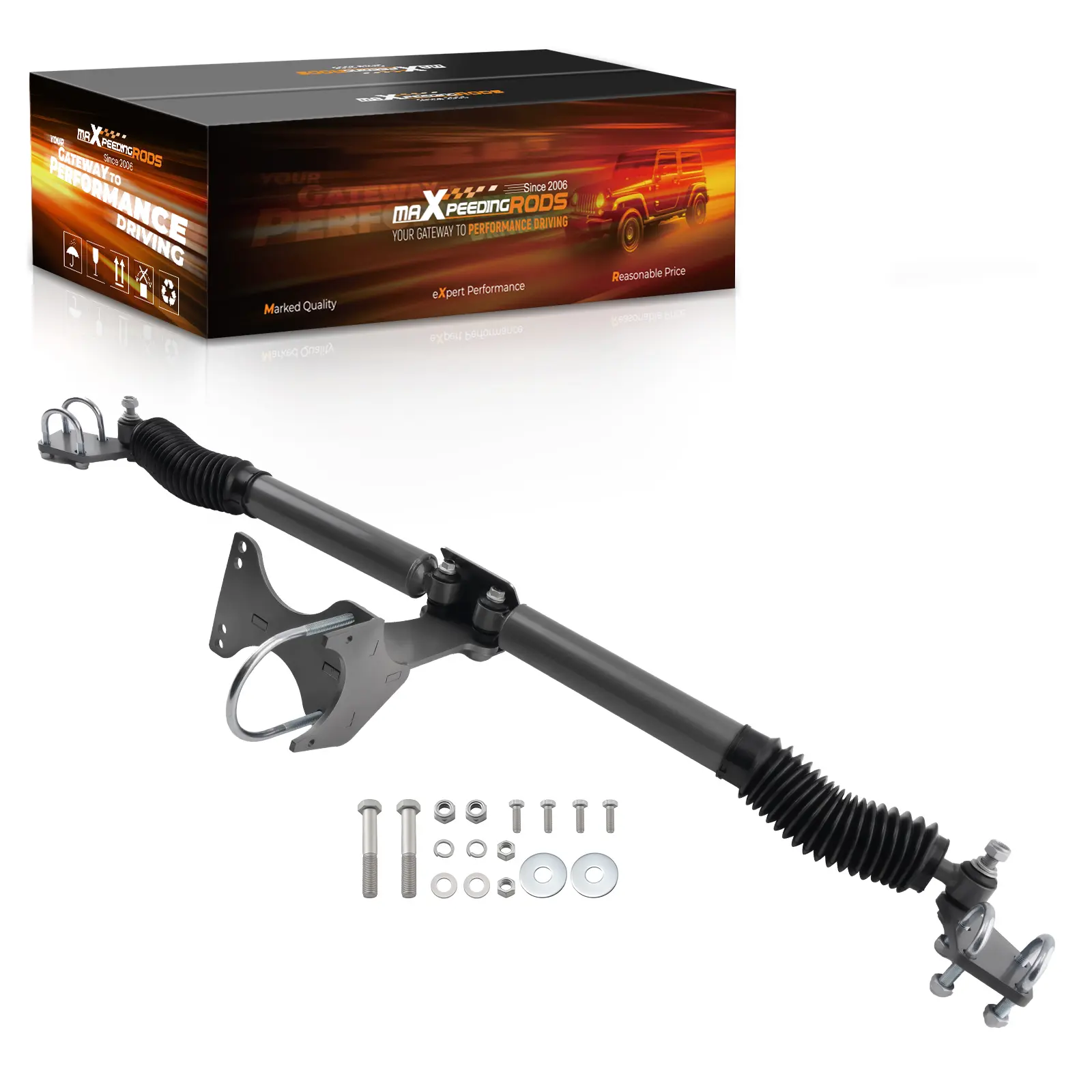 Dual Steering Stabilizer compatible for Ford F-250 F350 Super Duty 05-24 4WD 2"-8" Lift