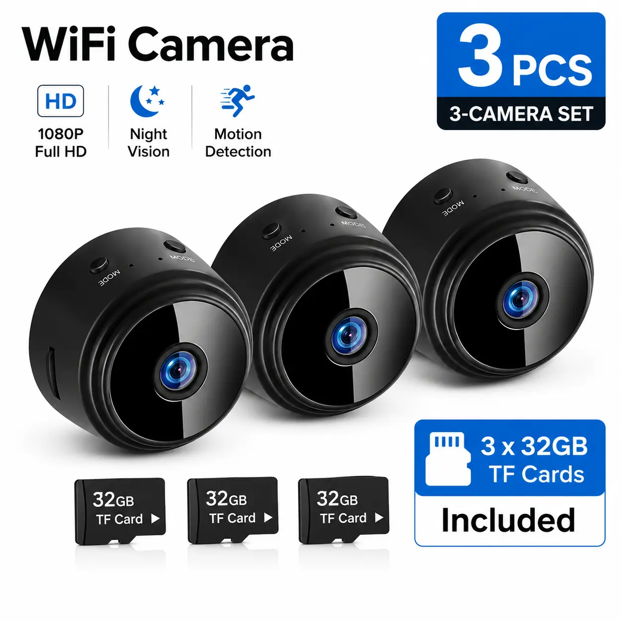 A9 Mini Camera 1080P HD, WiFi Mobile Surveillance with Motion Detection, 32GB Support, Smart Home Baby Monitor & Indoor Outdoor Security Cam