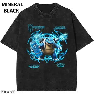 Blastoise Dink monster T-shirt, PKM T-shirt, Blue Monster Creature Shirt, Fantasy Beast Graphic Tee, Gamer Aesthetic Streetwear T-Shirt Womenswear Top Cotton