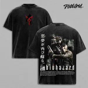 Vintage 90s Bootleg Style Biohazard Resident Evil 4 T-Shirt, Leon Kennedy Tee, Retro Resident Evil Gifts For Man And Women Unisex  Sweatshirt Hoodie Menswear Streetwear