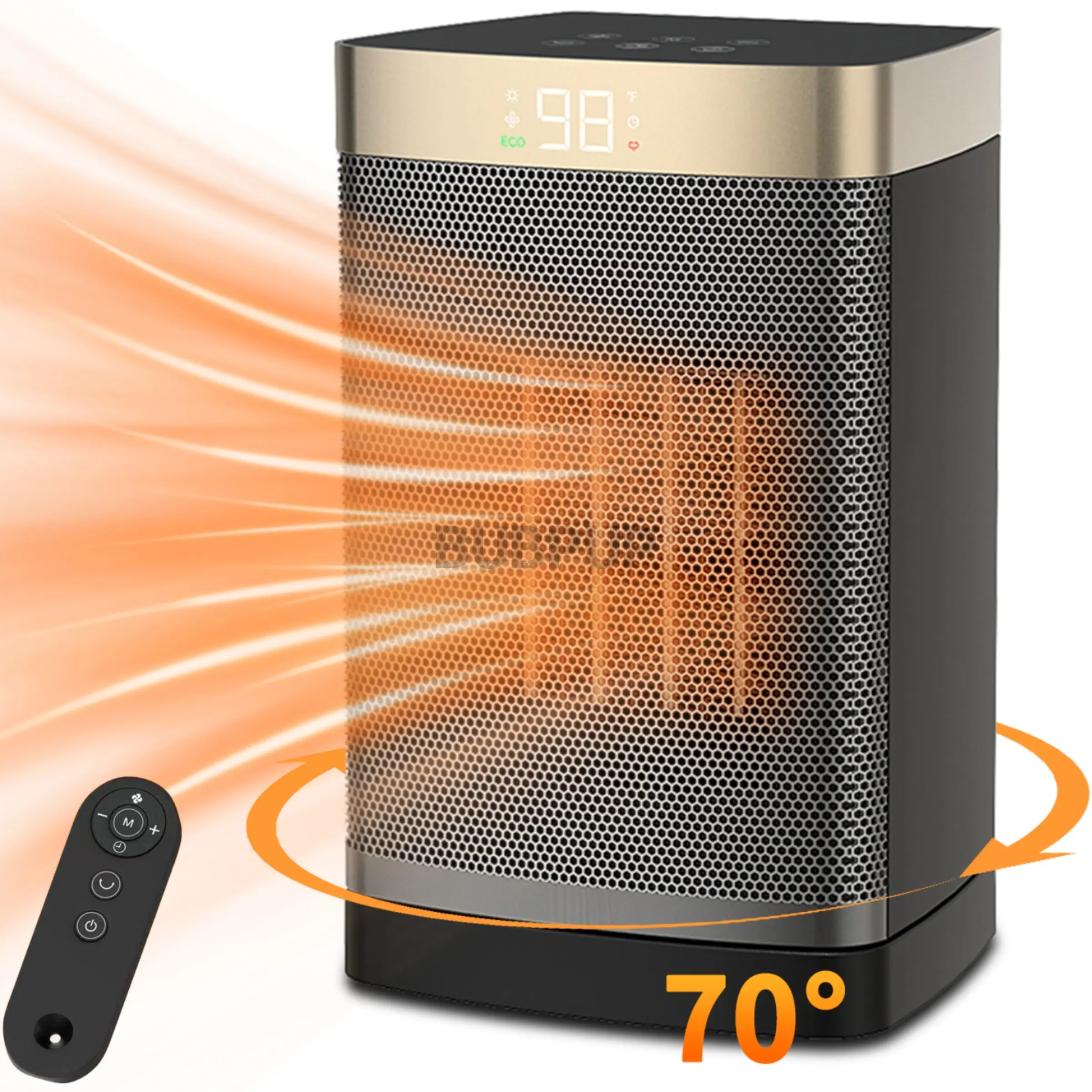 Space Heater, Portable Electric Heaters for Indoor Use with Thermostat, Adjustable Heating Temperature, 70°Oscillation, Digital Display, 12H Timer, 5 Mode, 1500W PTC Ceramic Fast Safety Heat for Office Bedroom Home Heater Product