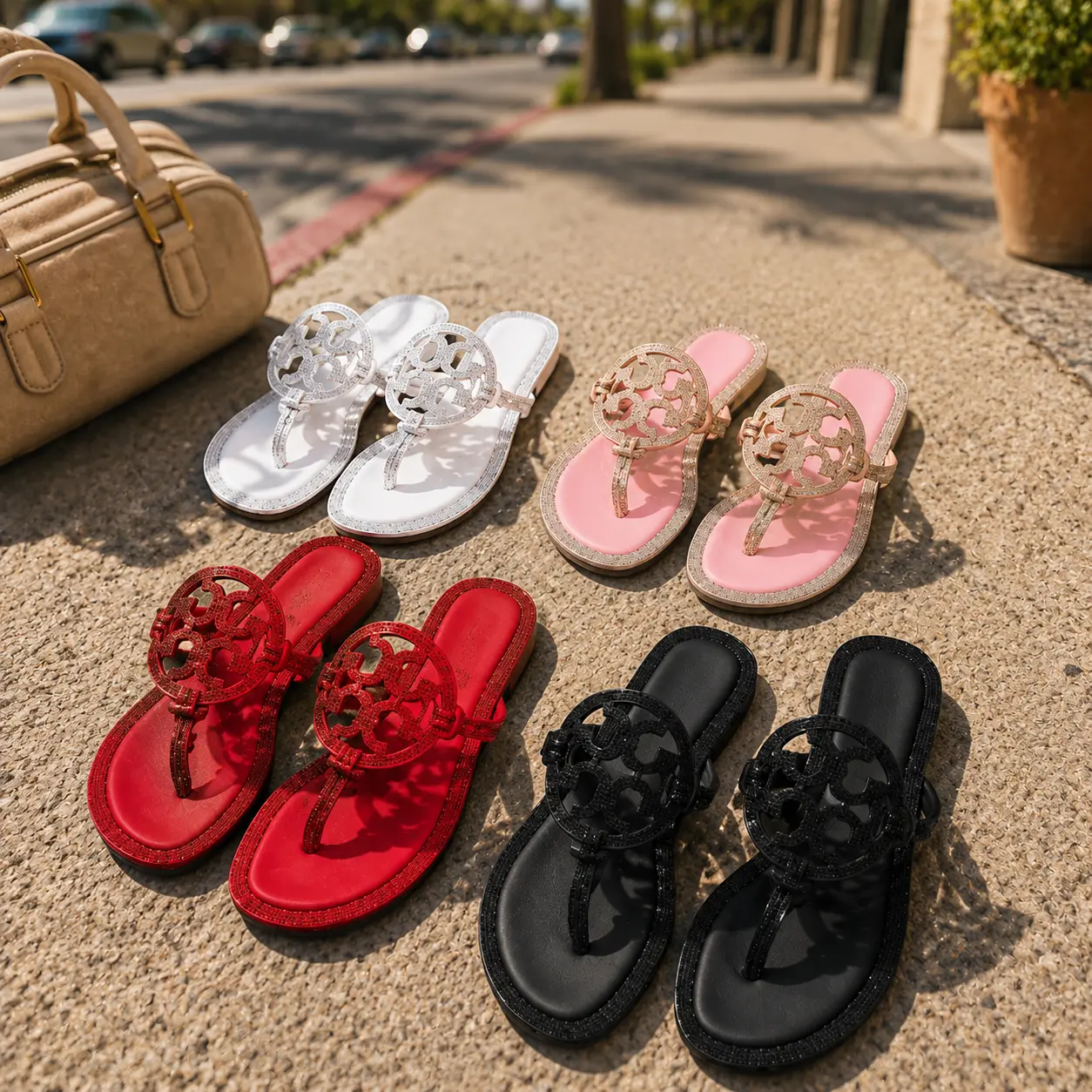 These Luxury Pink Rhinestone Sandals Are A Summer Must-Have  Elegant Sparkle Flat Sandals For Women