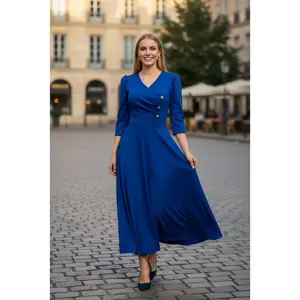Vestido disco completo diseńo de botenes con lasas para amarrar atrás