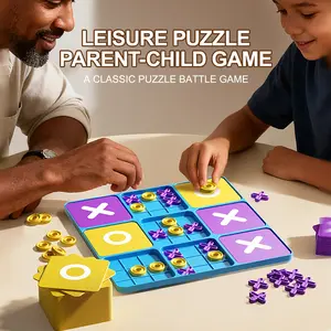 Educational Tic Tac Toe Xo Board Game, Early Education Interactive Toy, Nine-Square Desktop Table Game, Family Board Game, Board Family Games
