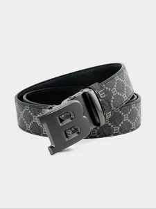 Men's Business Fashion Letter Pattern Belt, 2024 New Style Casual Buckle Belt for Party, Daily Clothing Decor, Trendy All-match & Exquisite Belt for Birthday Gift, Fashion Belts