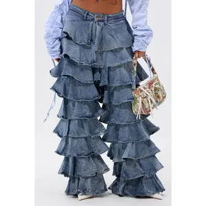 LOOK THIS WAY RUFFLE DENIM PANT