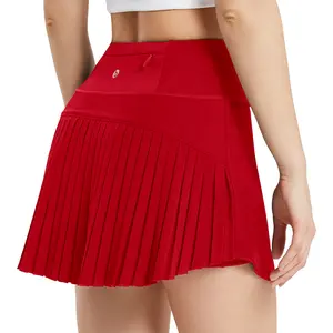 baleaf Women's Flowy Pleated Tennis Skirts Tummy Control with Pockets High Waisted Lightweight Golf Shorts Skirts with Shorts