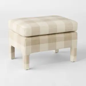 Bellfield Fully Upholstered Ottoman Checkered - Threshold designed with Studio McGee