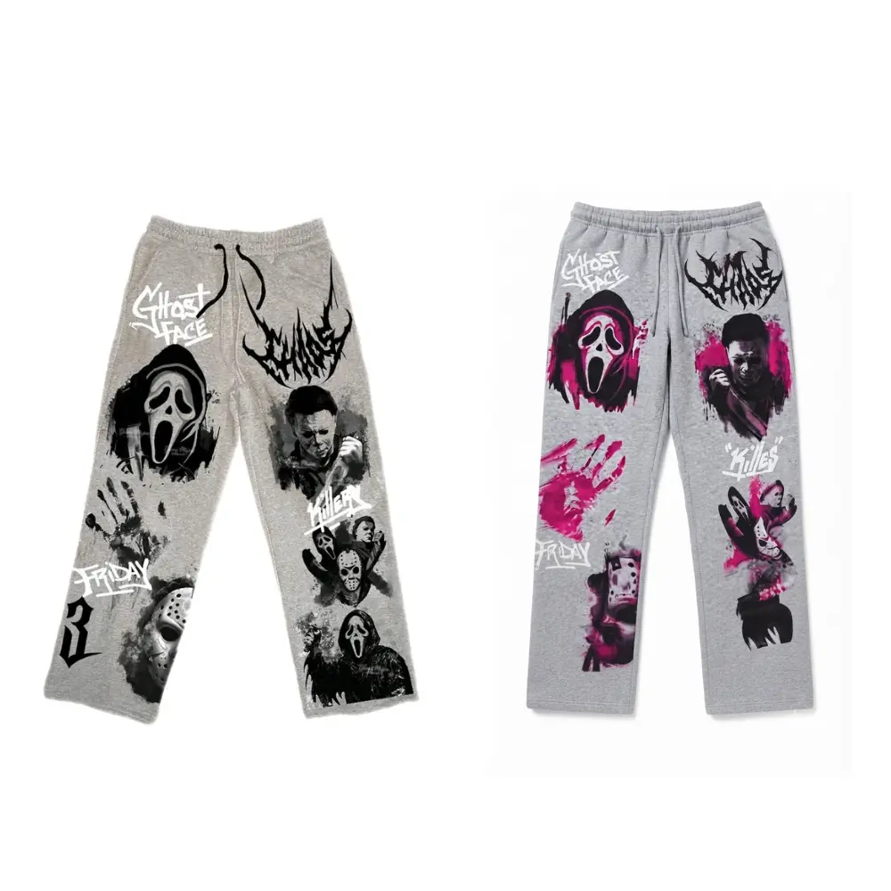 2026 Ghost Face Slashers Baggy Sweatpants Unisex, Oversized Graphic Fleece Joggers, Relaxed Streetwear Lounge Pants for Men & Women