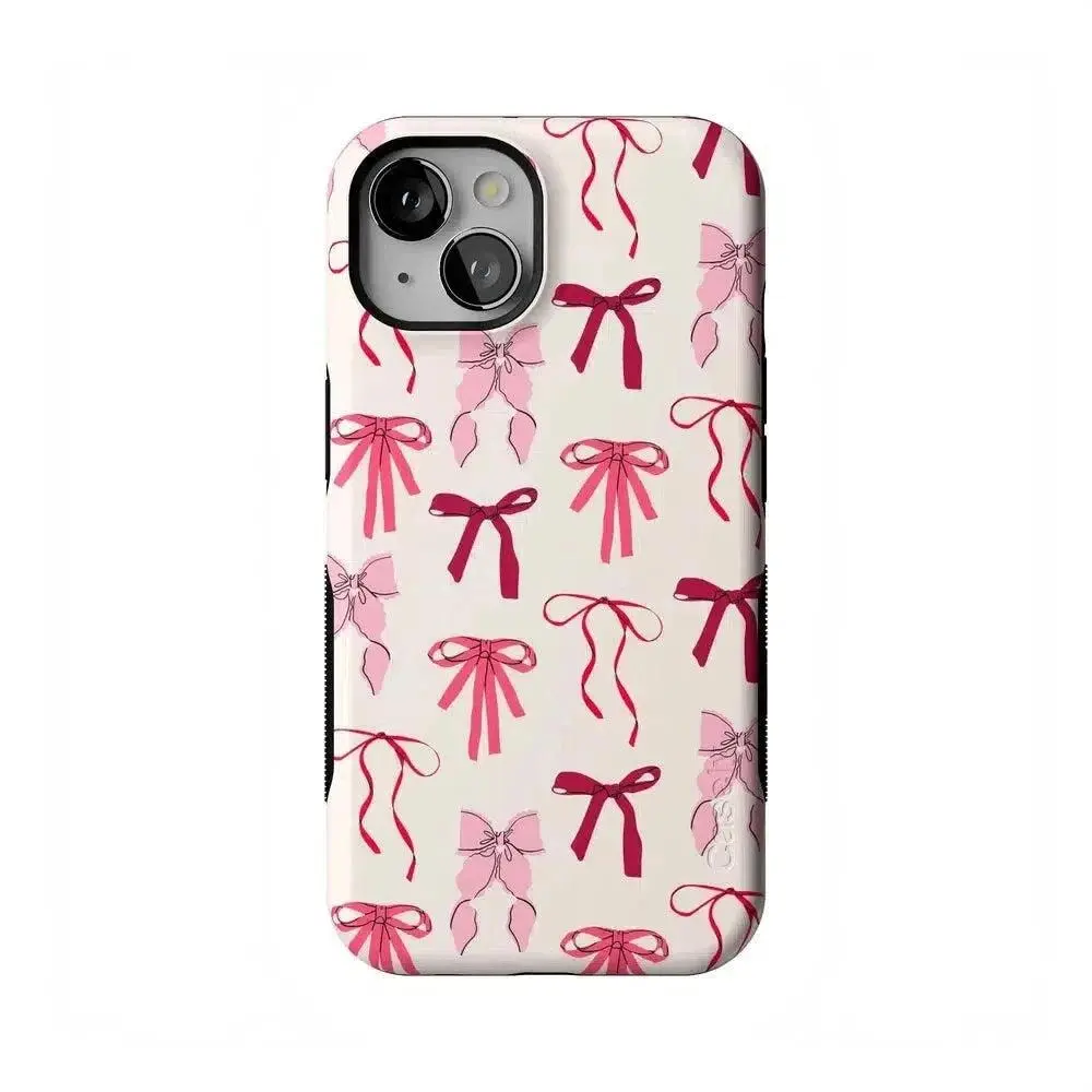 Casely iPhone 13 Case | Lover Girlie | Pink Bows | Bold Protective Design | Compatible with MagSafe