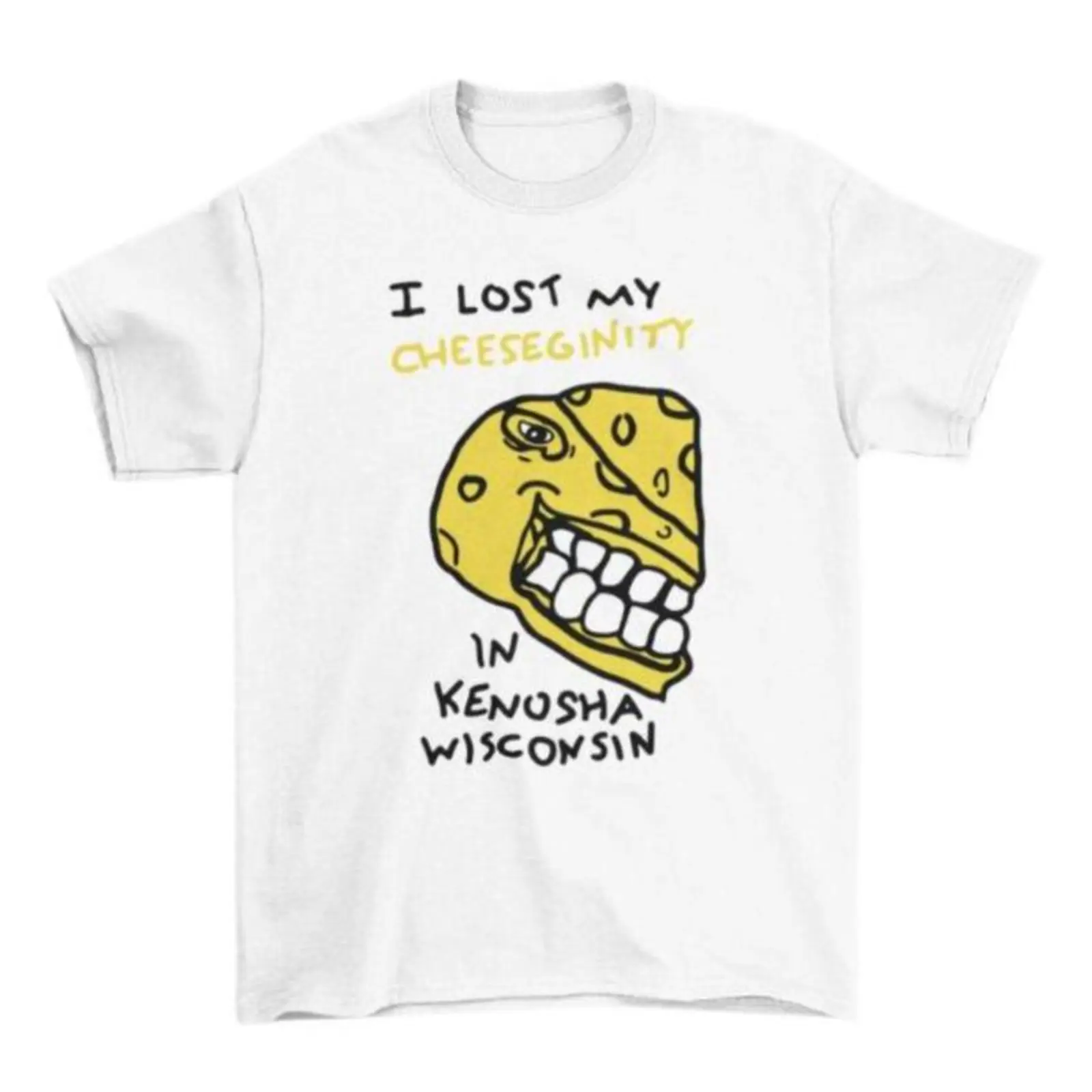 Streetwear T-Shirt with Funny Cheeseginity Prints, Sarcastic Meme Graphic, Casual Unisex 100% Cotton Shortsleeve Top, Soft, Fabric, Tee