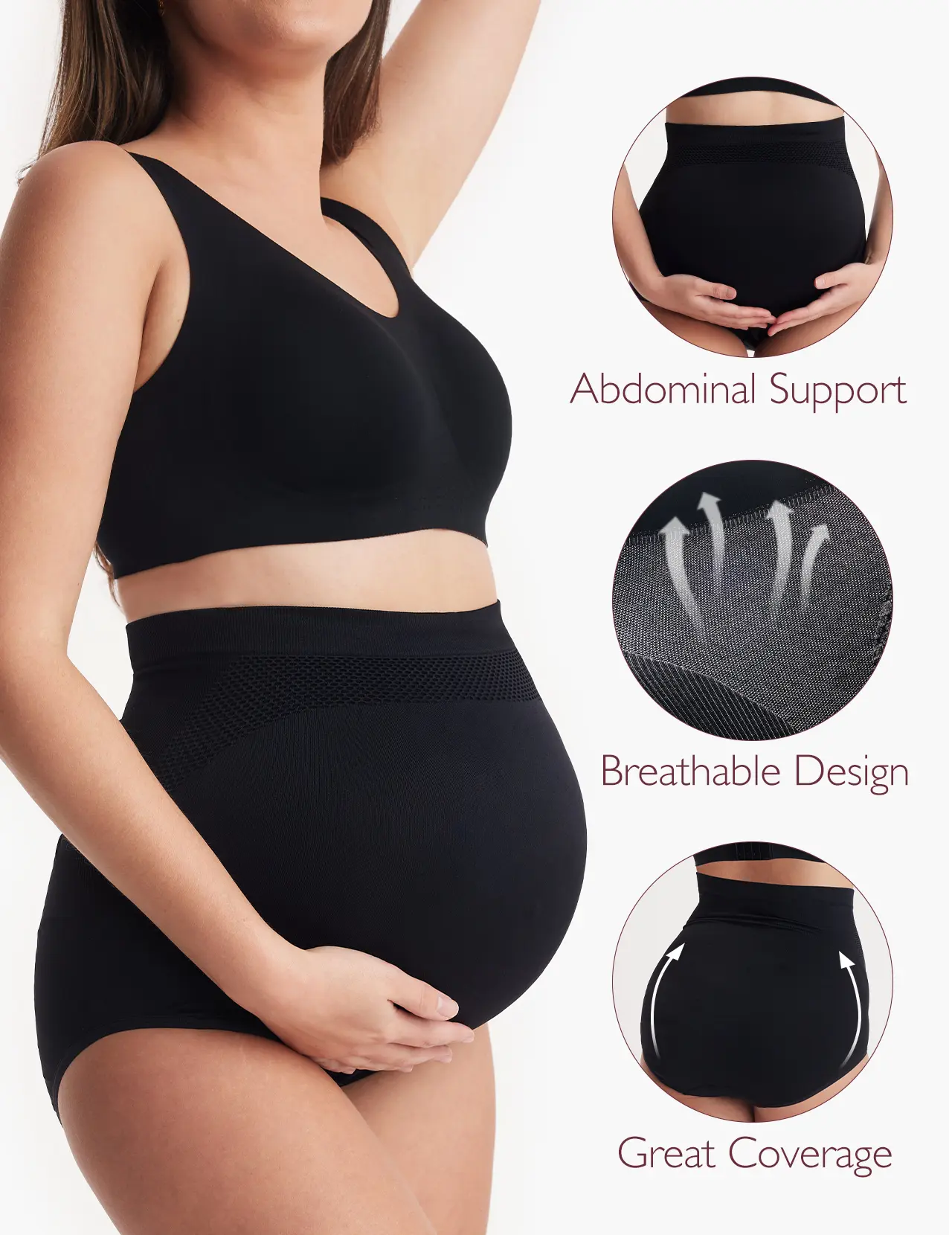 Momcozy Women's Maternity High Waist Underwear Pregnancy Seamless Soft Belly Support Panties Over Bump 3 Pack - 5 Pack tiktok shop maternity  undies