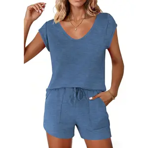 Pajama woman Women's Pajama Set 2-Piece Casual Set Comfortable Short-Sleeve Top and Shorts Cute Sleepwear Set S-XXL Easter Gift Birthday Gift