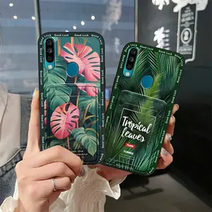 Durable Cartoon Phone Case For ZTE Blade A7 2020 With FingerPrint Cover Graffiti Dirt-resistant Silicone Back Cover Card sleeve Soft case Anti-knock TPU Anti-dust Card bag Cute