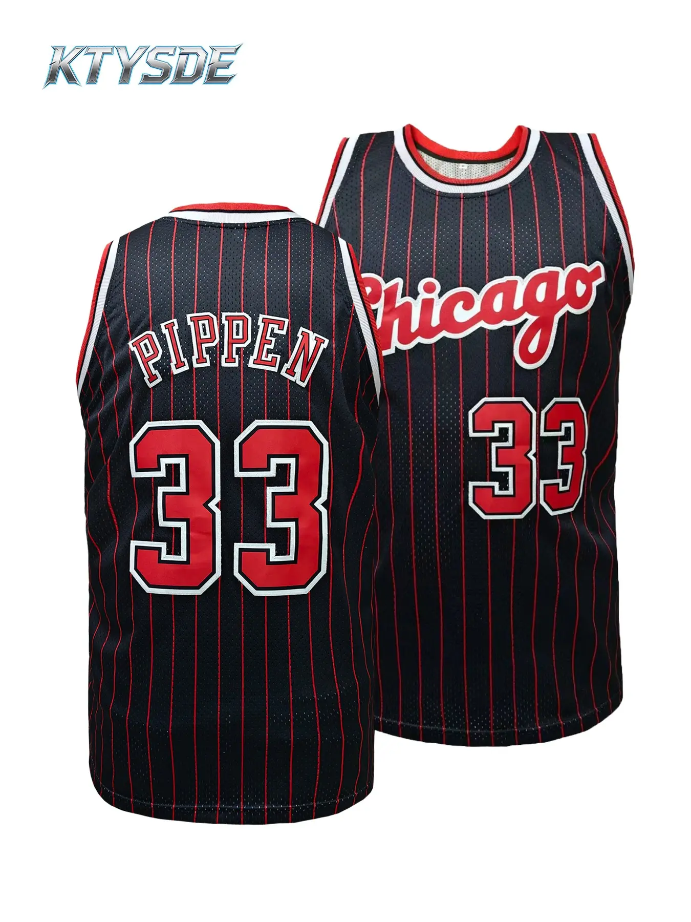 KTYSDE #33 Chicago City Basketball Jersey Shirts for Men Women, Embroidered Vintage Sleeveless Casual Sports Fan Shirt, Athletic Activewear, Athletic Workout Tops, Embroidery Sportswear
