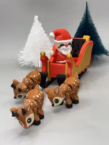3D Printed Santa Sleigh Reindeer for Christmas Decoration