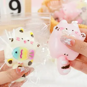 Soft Plush Cat Squeeze Toy, Cute Stress Relief Toy, Portable Creative Anti-Stress Toy, Squishies, Perfect Gift for Kids and Adults