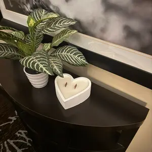 Amber Romance Heart Candle | Handmade | wood wick