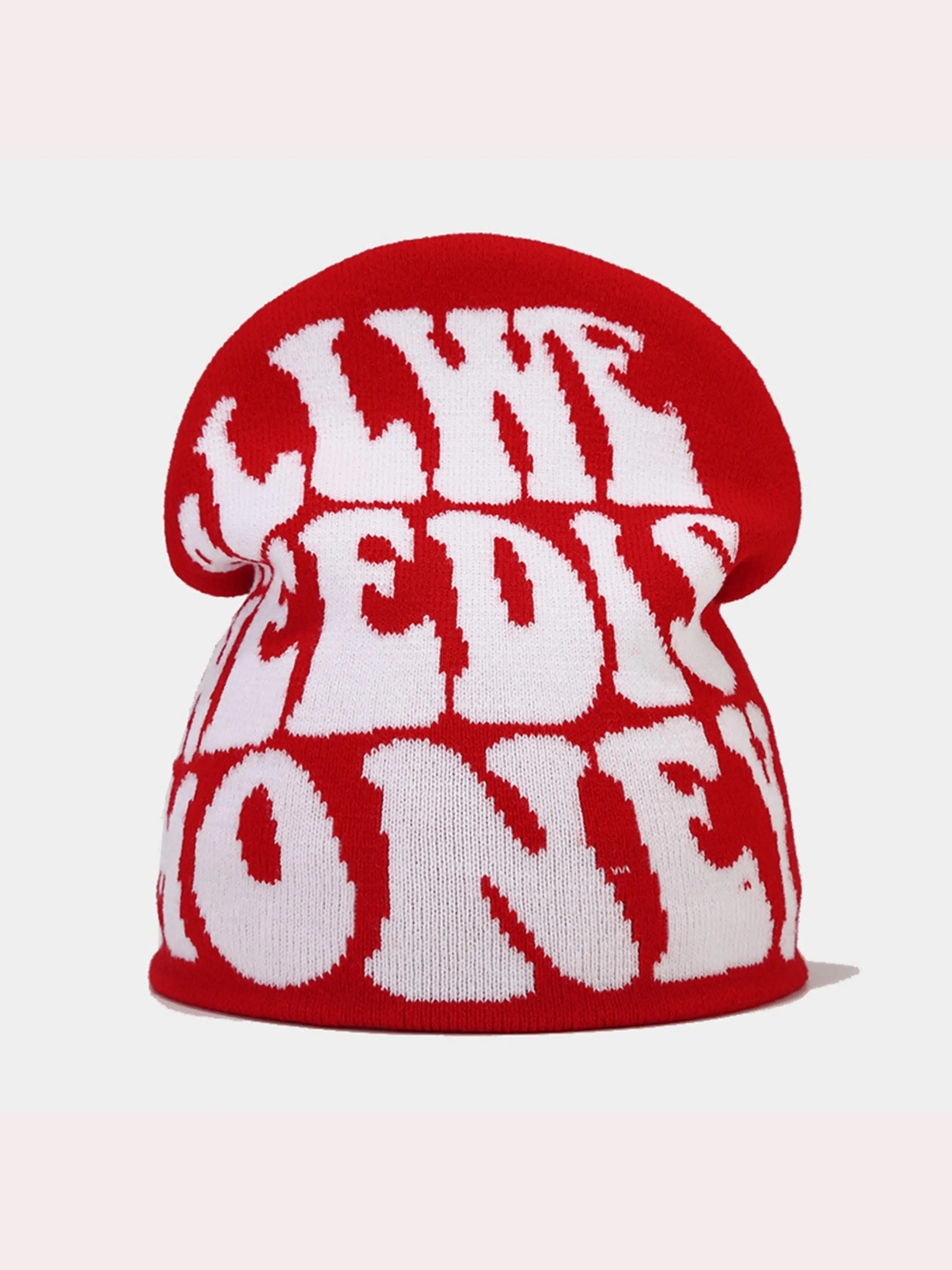 "all We Need Is Money" Graphic Beanie, Cozy Beanie, Bold Color Block Knit Hat, Y2K Streetwear Skull Cap, Fashionable Winter Accessory, Cool Hat