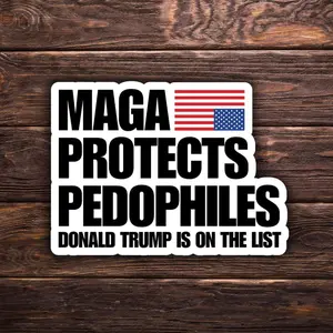 MAGA Protest Sticker, Anti Donald Trump Vinyl Decal, Political Statement Water Resistant Laptop Bottle Car Sticker