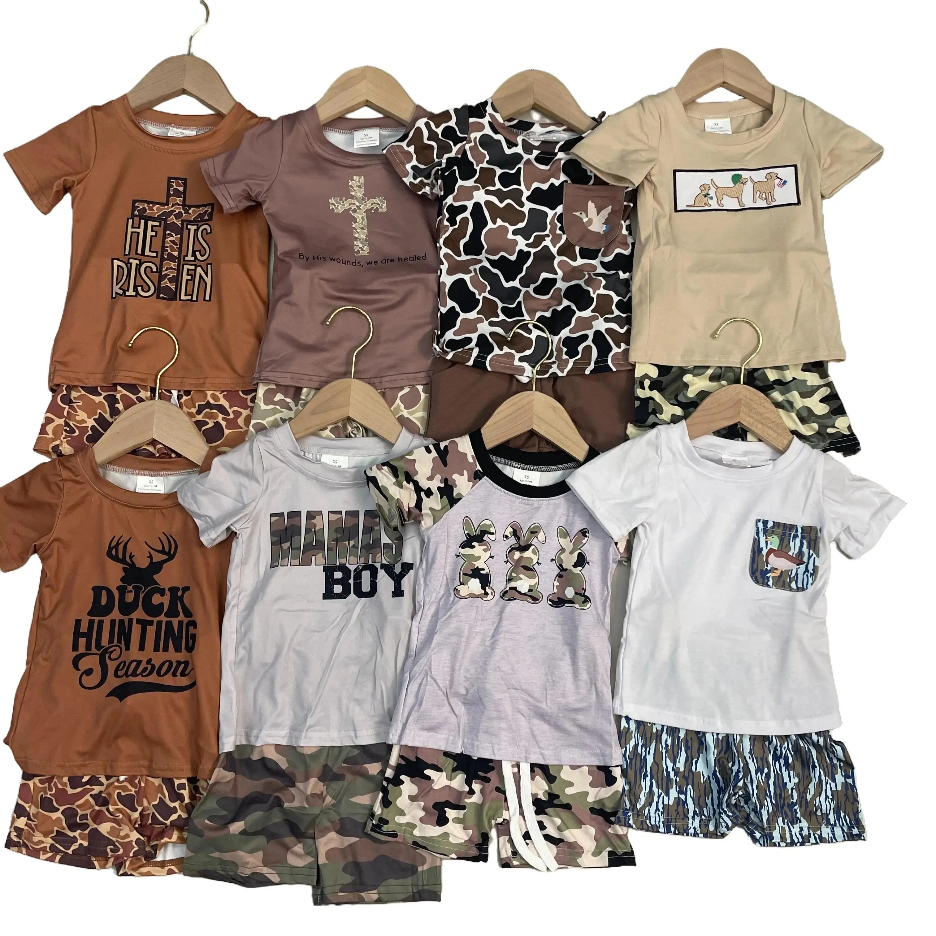Boy Summer Outfit Kids Summer Shorts Set Camo Hunting Boy Summer Clothes Dairy Boy Camo Print