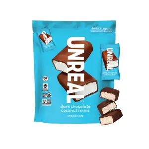 Unreal Dark Chocolate Peanut Coconut Minis, 15.3 oz, Vegan, Gluten-Free, Non-GMO Low-Sugar Snack, Individually Wrapped, 12-Month Shelf Life, for Home & Office Use