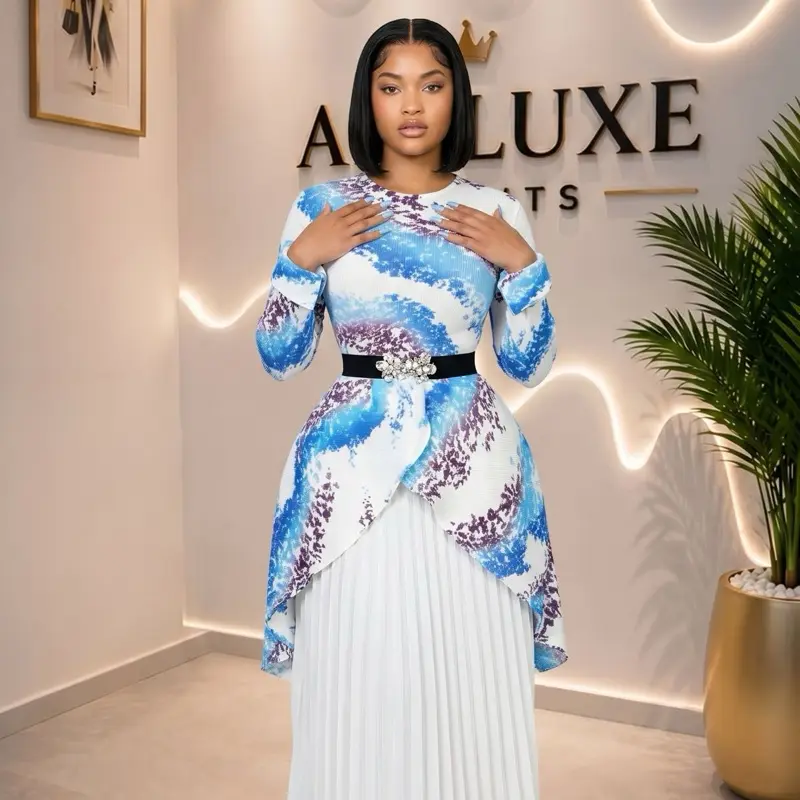 Luxe Pleated Elegance Dress Set