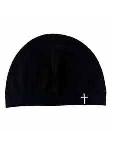 Y2K Embroidered Cross Baker Boy Hat, Unisex Sporty Outdoor Running Cap, Breathable Elastic Material, Fashion Casual Style, Fitted Style, Adjustable Cap, Adjustable Stylish Hat, Athletic Hats