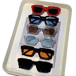 6-Pack Vintage Sunglasses Retro Rectangle Frames with UV400 Protection for Men & Women Luxury Fashion Eyewear, Perfect for Outdoor Adventures & Daily Use