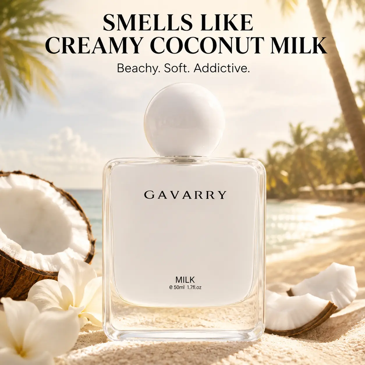 Vanilla Perfume for Women, Coconut Milk Sweet Gourmand Fragrance, Creamy Tropical Beach Scent, Long Lasting Perfume Spray Gift for Her