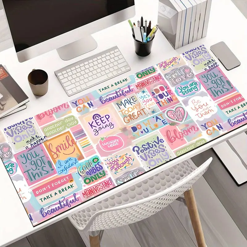 Motivational Text Game Mouse Pad, Non-Sponge Rubber Base, Washable and Durable, Ideal for Gamers, Office, School, Home Decor, Gaming Mouse Pads, Computer Mouse Pad