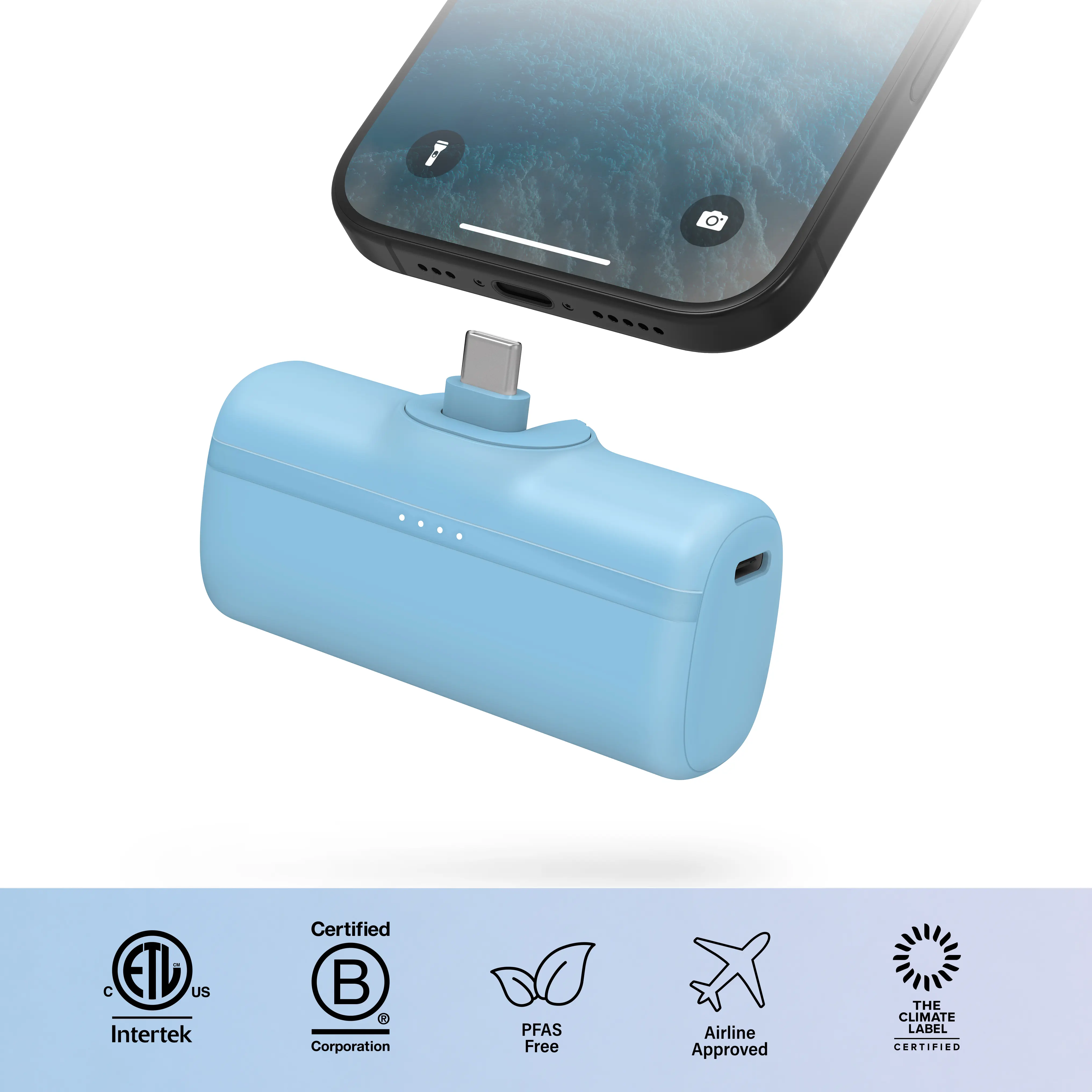 Nimble BUMP 5K Portable Charger - Ultra Fast Charger with No PFAS - Rechargeable Battery for Smartphones - Wireless Power Bank
