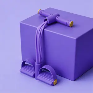 MEVIT Multifunction Tension Rope, 6-Tube Elastic Yoga Pedal Puller Resistance Band,  Elastic Pull Rope Fitness, Full-Body Workout at Home Gym, Exercise Sit-up, Yoga Training