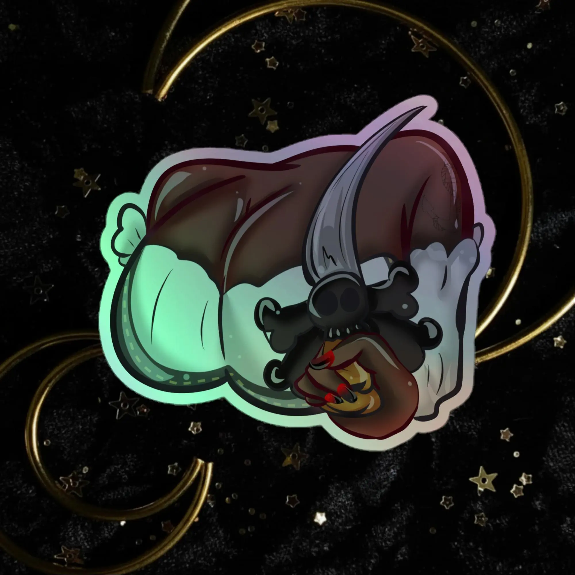 Pirate Brown Boobs Holographic stickers