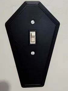 Coffin Light Switch Plate Cover 3D Printed PLA Plastic Unique Design for Decorative Purposes