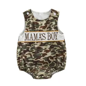 Newborn Baby Boy Summer Clothes Camouflage Short Sleeve Romper Mothers Day Baby Boy Outfit Jumpsuit Bodysuit