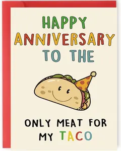 Cute Anniversary Taco Gifts for Men Him, Cool Aday Card for Husband Boyfriend Fiance, Happy Wedding Anniversary from Wife Girlfriend Fiancee