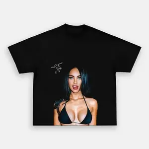 Megan Fox Signature Portrait Graphic T Shirt 2026 Summer New O Neck Short Sleeve Unisex Fashion Tee Soft Cotton Comfortable Breathable Casual Streetwear Hip Hop Style Cool High Quality Gift For Men Women Fans