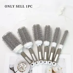 Round Hair Brush Comb, Salon Aluminum Tube Styling Tool, Suitable for All Hair Types, 6 Sizes Available, Perfect for Various Occasions