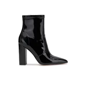 Narelle Pointed Toe Bootie in Black Patent
