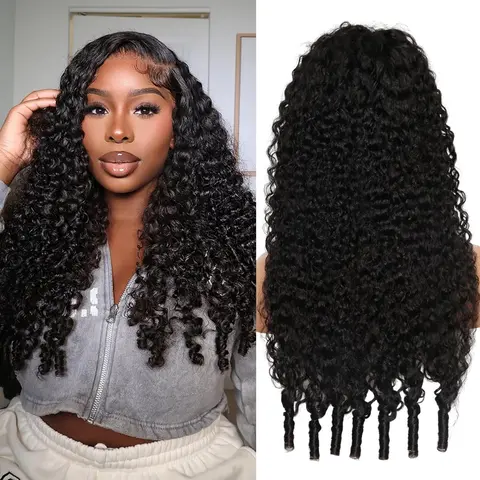 GK Burmese Curly 13x6 Lace Frontal Glueless Wigs Kinky Curly Pre Plucked Human Hair for Women Lace Frontal Wigs 180 Density Human Hair with Baby Hair #SummerVibes