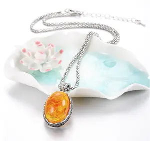 N207-Luxury Baltic Amber Resin Necklace, Pendant!