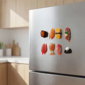 Cute Sushi Shaped Magnet, 8 Counts Mini Funny Simulation Sushi Refrigerator Magnet, Home Decoration for Fridge Kitchen Office Dormitory Dining Room, Fridge Magnets